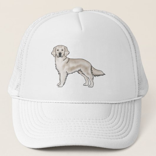 English Cream Golden Retriever Niedlich Cartoon Do Truckerkappe (Vorderseite)