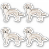 English Cream Golden Retriever Niedlich Cartoon Hu Aufkleber (Vorderseite)
