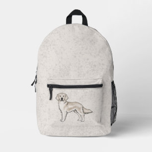 English Cream Golden Retriever Süßer Hund Beige Bedruckter Rucksack