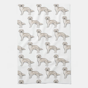 English Cream Golden Retriever Süßer Hundemuster Geschirrtuch