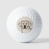English Cream Labrador Retriever Cartoon Dog Head Golfball (Vorderseite)