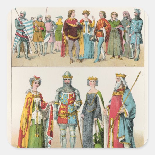 English Dress Quadratischer Aufkleber (Vorderseite)