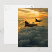 English Electric Lightning Sonnenuntergangsflug Postkarte (Vorne/Hinten)