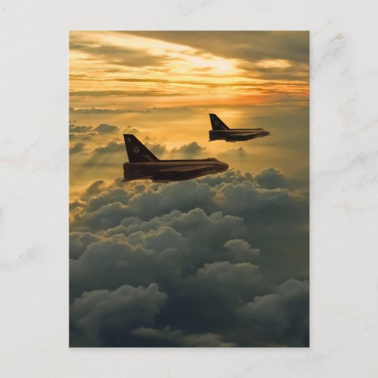 English Electric Lightning Sonnenuntergangsflug Postkarte (Vorderseite)