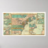 English Empire America Map - 1755 Poster (Vorne)