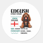 English Er Spaniel Origin Funny Er Spaniel Lover Runder Aufkleber (Vorderseite)