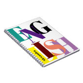 "ENGLISH" farbig personalisiert Notizblock (Rechte Seite)