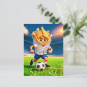 English fish and chips soccer player character postkarte (Stehend Vorderseite)