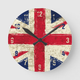 English flag clock - Kook Art - Wall Clock Runde Wanduhr