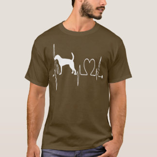 English Fohound Dog Heartbeat EKG Dogs Lover Costu T-Shirt