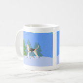 English Foxhound dekoriert Weihnachtsbaumwald Kaffeetasse (Vorderseite Links)