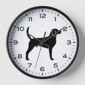 English Foxhound Dog Breed Silhouette Uhr (Vorderseite)