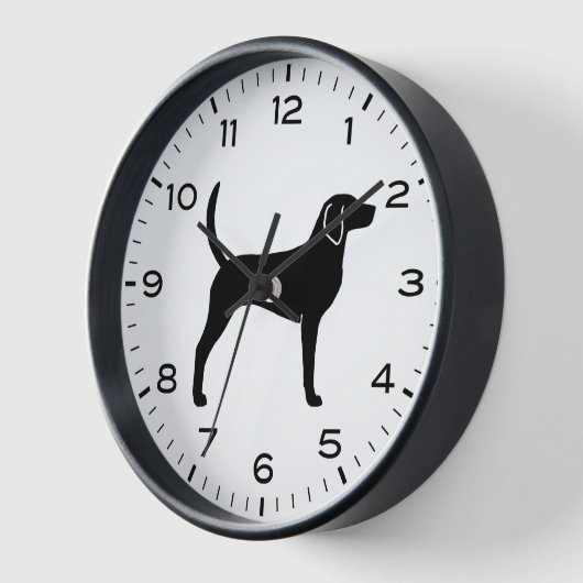 English Foxhound Dog Breed Silhouette Uhr (Winkel)