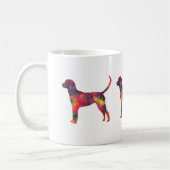 English Foxhound Geometric Pattern Dog Silhouette Kaffeetasse (Links)