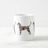 English Foxhound Geometric Pattern Dog Silhouette Kaffeetasse (Mittel)