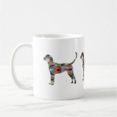 English Foxhound Geometric Pattern Dog Silhouette Kaffeetasse (Links)
