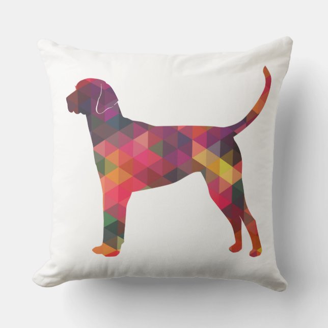 English Foxhound Geometric Pattern Dog Silhouette Kissen (Vorderseite)