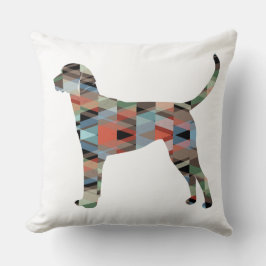 English Foxhound Geometric Pattern Dog Silhouette Kissen