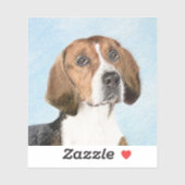 English Foxhound Painting - Niedliche Original Dog Aufkleber (Blatt)