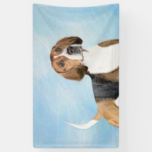English Foxhound Painting - Niedliche Original Dog Banner (Vertikal)