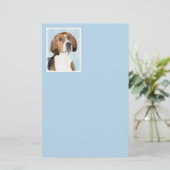 English Foxhound Painting - Niedliche Original Dog Briefpapier (Stehend Vorderseite)