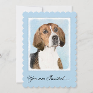 English Foxhound Painting - Niedliche Original Dog Einladung