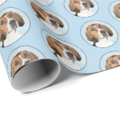 English Foxhound Painting - Niedliche Original Dog Geschenkpapier (Rolleneckpunkt)