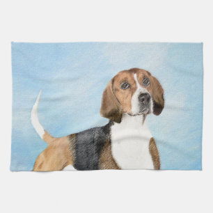 English Foxhound Painting - Niedliche Original Dog Geschirrtuch