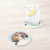 English Foxhound Painting - Niedliche Original Dog Getränkeuntersetzer (Seite)