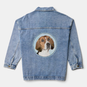 English Foxhound Painting - Niedliche Original Dog Jeansjacke