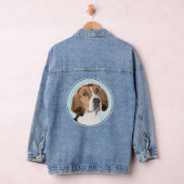 English Foxhound Painting - Niedliche Original Dog Jeansjacke (Hangar)