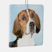 English Foxhound Painting - Niedliche Original Dog Keramikornament (Rechts)