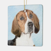 English Foxhound Painting - Niedliche Original Dog Keramikornament (Links)