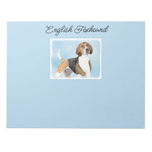 English Foxhound Painting - Niedliche Original Dog Notizblock