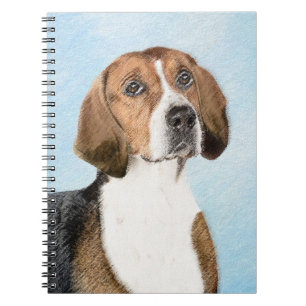 English Foxhound Painting - Niedliche Original Dog Notizblock
