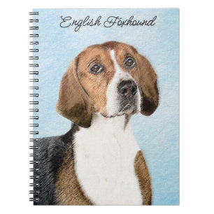 English Foxhound Painting - Niedliche Original Dog Notizblock