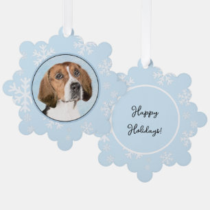 English Foxhound Painting - Niedliche Original Dog Ornament Karte