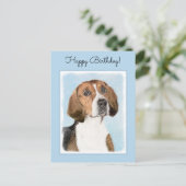 English Foxhound Painting - Niedliche Original Dog Postkarte (Stehend Vorderseite)