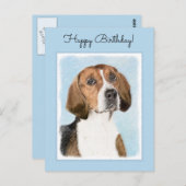 English Foxhound Painting - Niedliche Original Dog Postkarte (Vorne/Hinten)