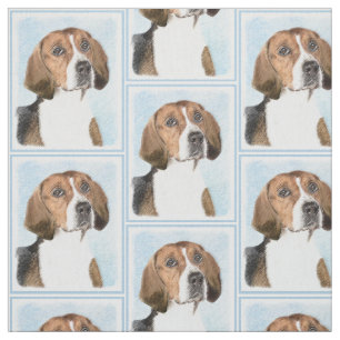 English Foxhound Painting - Niedliche Original Dog Stoff