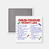 ENGLISH FOXHOUND Property Laws 2 Magnet (Vorderseite/Rückseite)