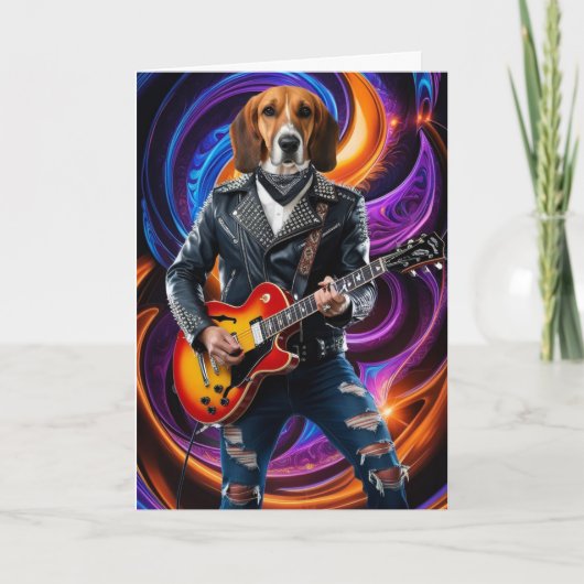 English Foxhound Rocker Karte (Vorderseite)