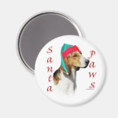 English Foxhound Santa Paws Magnet (Vorderseite/Rückseite)