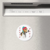 English Foxhound Santa Paws Magnet (In Situ (Geschirrspüler))