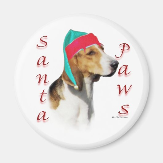 English Foxhound Santa Paws Magnet (Vorne)
