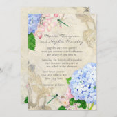 English Garden, Blue n Pink Hydrangeas Wassercolor Einladung (Vorne/Hinten)