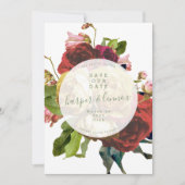English Garden Boho Rose Circle Save the Date (Vorderseite)