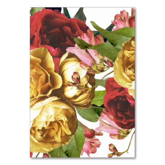 English Garden Boho Rose Hochzeit Tischnummern (Rückseite)