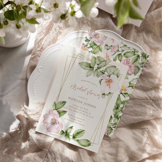 English Garden Floral Brautparty Einladung