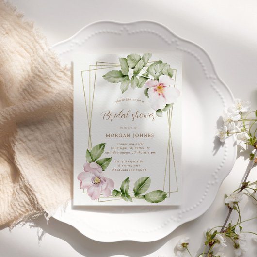 English Garden Floral Brautparty Einladung